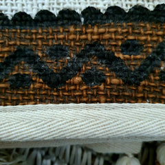 Black and Natural Cotton Throw with Black or Natural Tassels | 125×195cm