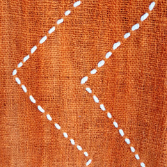 Orange and White Zigzag Pattern Woven Cotton Throw with Tassel Edge | 130×200cm