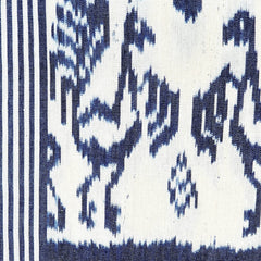 Traditional Blue & White Woven Throw with Fringe | 120×240cm