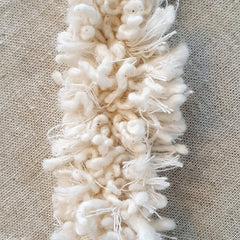 Natural Cotton Linen Throw with Diagonal Stripes and Beaded Tassels | 130×200cm