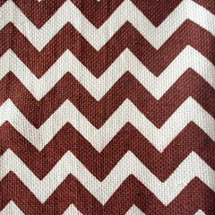 Brown Cotton Throw with Zig-Zag Pattern and Natural Fringe | 125×195cm