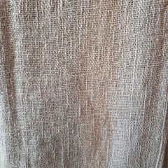 Grey Raw Cotton Throw with Natural Beaded Tassels | 125×195cm