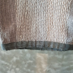 Light Grey Raw Cotton Throw Blanket with White Stitch Detail | Soft & Breathable 145×200cm Cotton Blanket for Home or Travel