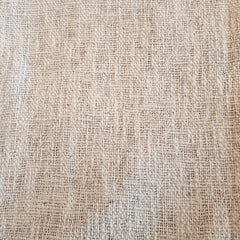 Natural Raw Cotton Throw with Light Blue Beaded Tassels | 125×195cm
