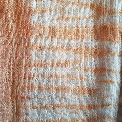 Orange & White Tie-Dye Raw Cotton Throw with Fringe | Soft & Breathable 145×200cm Cotton Blanket for Sofa, Bed & Travel