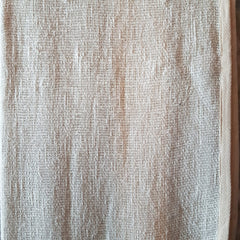 White Woven Cotton Throw with Black Tassels and Wooden Beads | 130×200cm