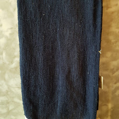 Dark Blue Raw Cotton Throw with Beaded Tassels | 152×214cm Soft & Breathable Cotton Blanket for Sofa & Bed