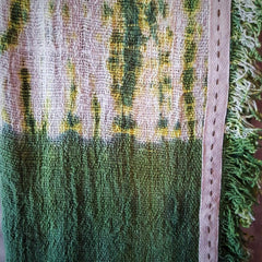 Green & White Tie-Dye Raw Cotton Throw with Green Fringe | 140×200cm Soft & Breathable Cotton Blanket for Sofa & Bed
