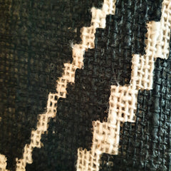 Black Cotton Throw with Diamond Pattern and Wooden Beaded Tassels | 125×200cm