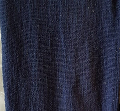 Navy Blue Raw Cotton Throw with Natural Beaded Tassels | 140×200cm Soft Cotton Blanket for Sofa & Bed