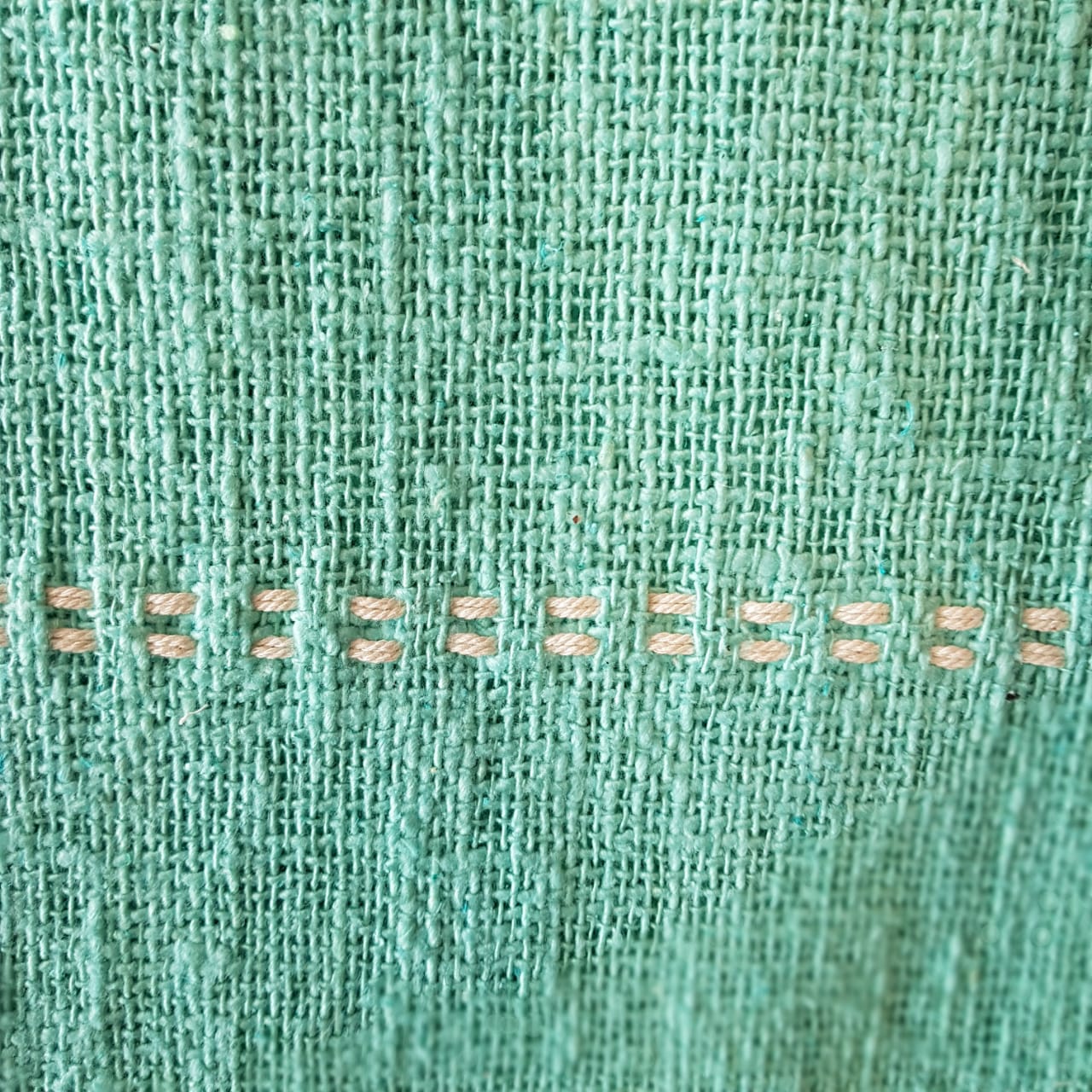 Light Blue Raw Cotton Throw with White Tassels | 125×195cm