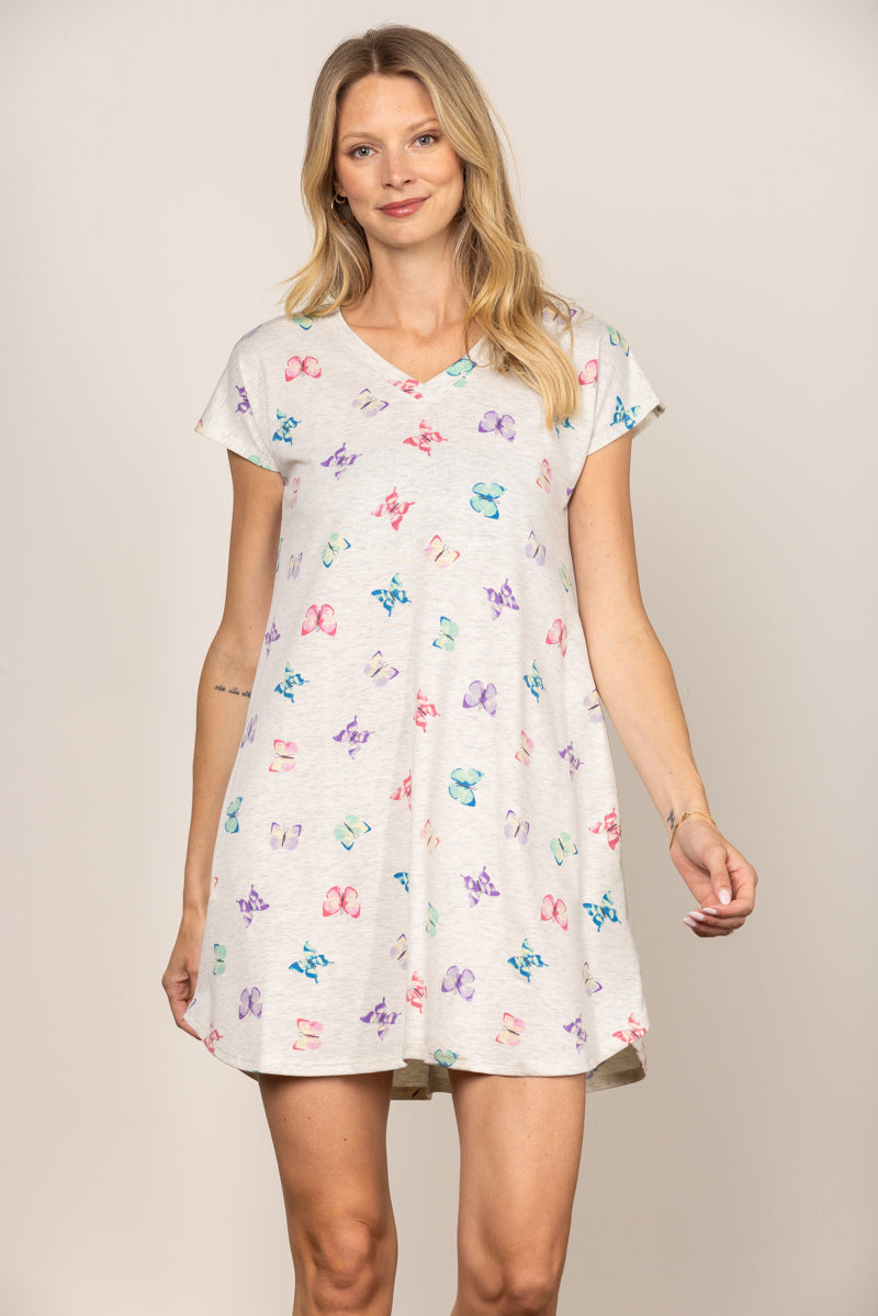 Floral Print Short Sleeve Dress｜V-Neck Summer Mini Dress｜High Waist Slim Fit Casual Dress for Daily or Date Wear