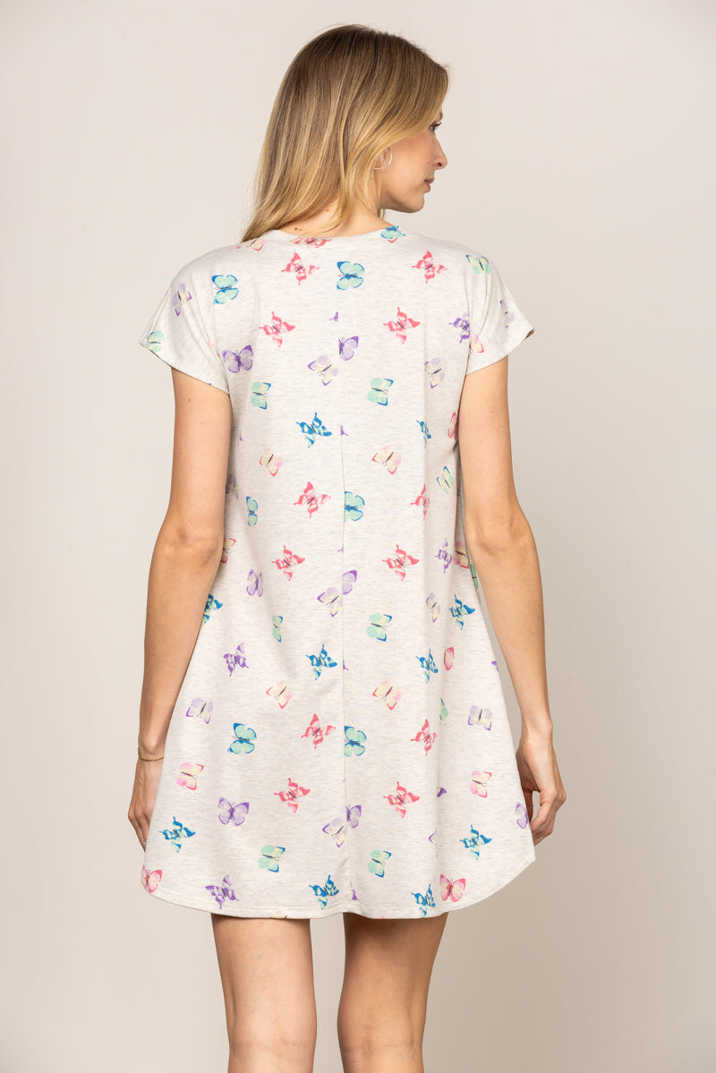 Floral Print Short Sleeve Dress｜V-Neck Summer Mini Dress｜High Waist Slim Fit Casual Dress for Daily or Date Wear