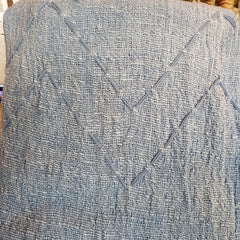 Grey Stitch Pattern Raw Cotton Throw with Grey Tassels | Soft & Breathable 145×200cm Cotton Blanket for Sofa and Bed