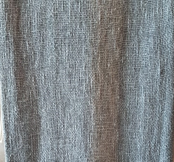 Soft Grey Raw Cotton Throw with Beaded Tassels | 152×216cm Cozy & Breathable Cotton Blanket for Sofa & Bed